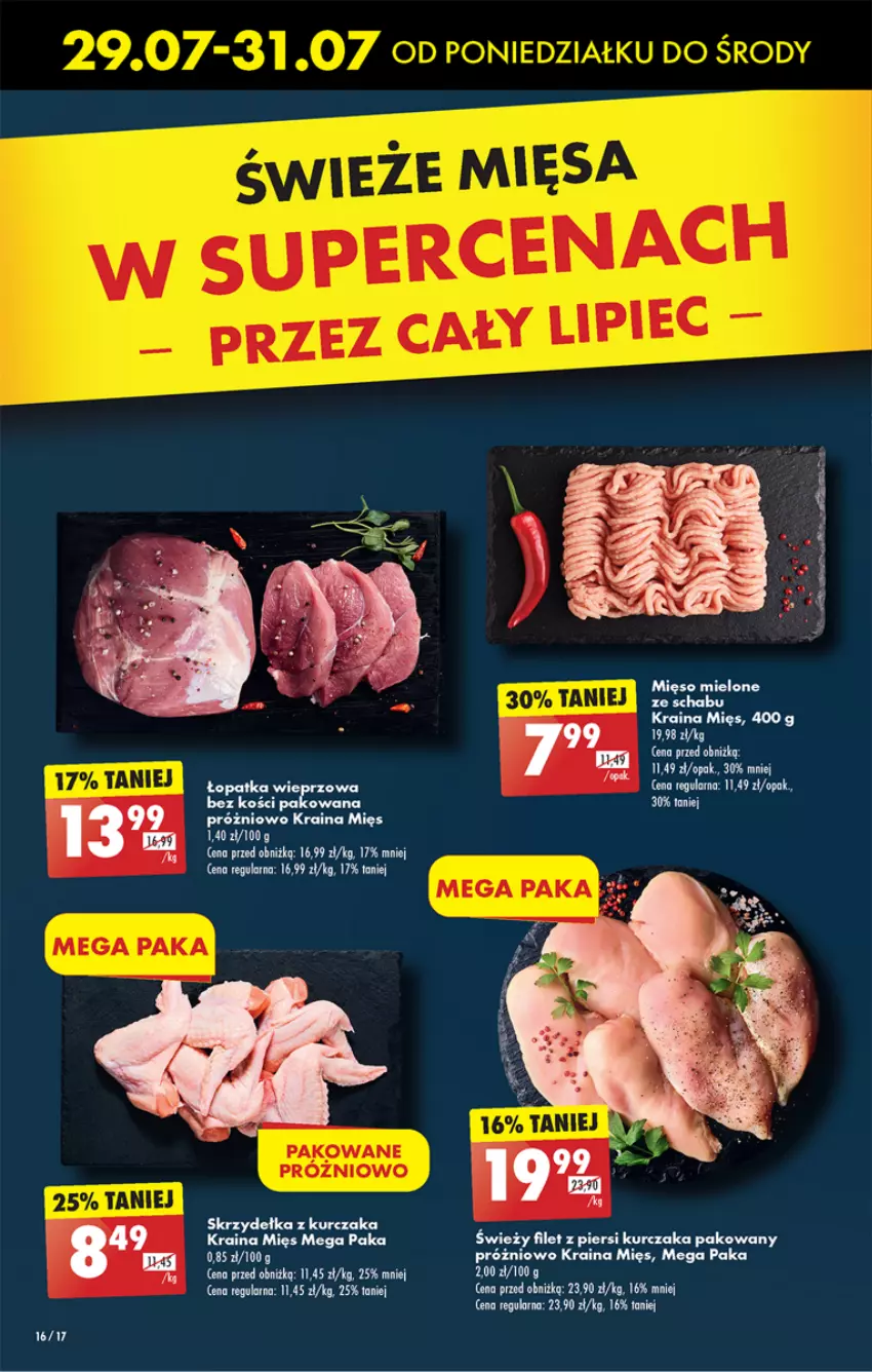 Gazetka promocyjna Biedronka - Od poniedzialku - ważna 29.07 do 03.08.2024 - strona 16 - produkty: Filet z piersi kurczaka, Kurczak, Mięso, Mięso mielone, Skrzydełka z kurczaka