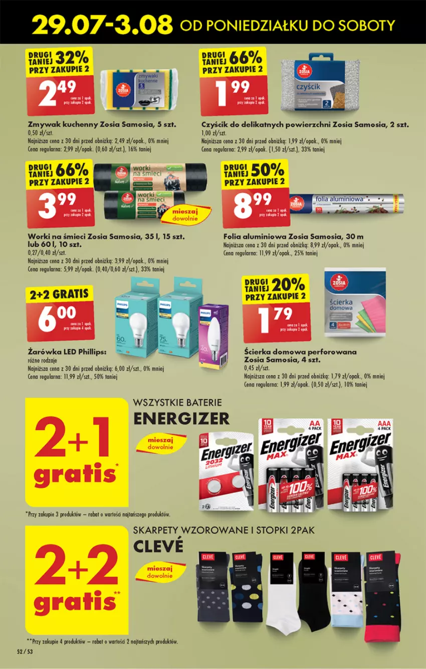 Gazetka promocyjna Biedronka - Od poniedzialku - ważna 29.07 do 03.08.2024 - strona 52 - produkty: Energizer, Folia aluminiowa, Gra, Karp, Top, Worki na śmiec, Worki na śmieci