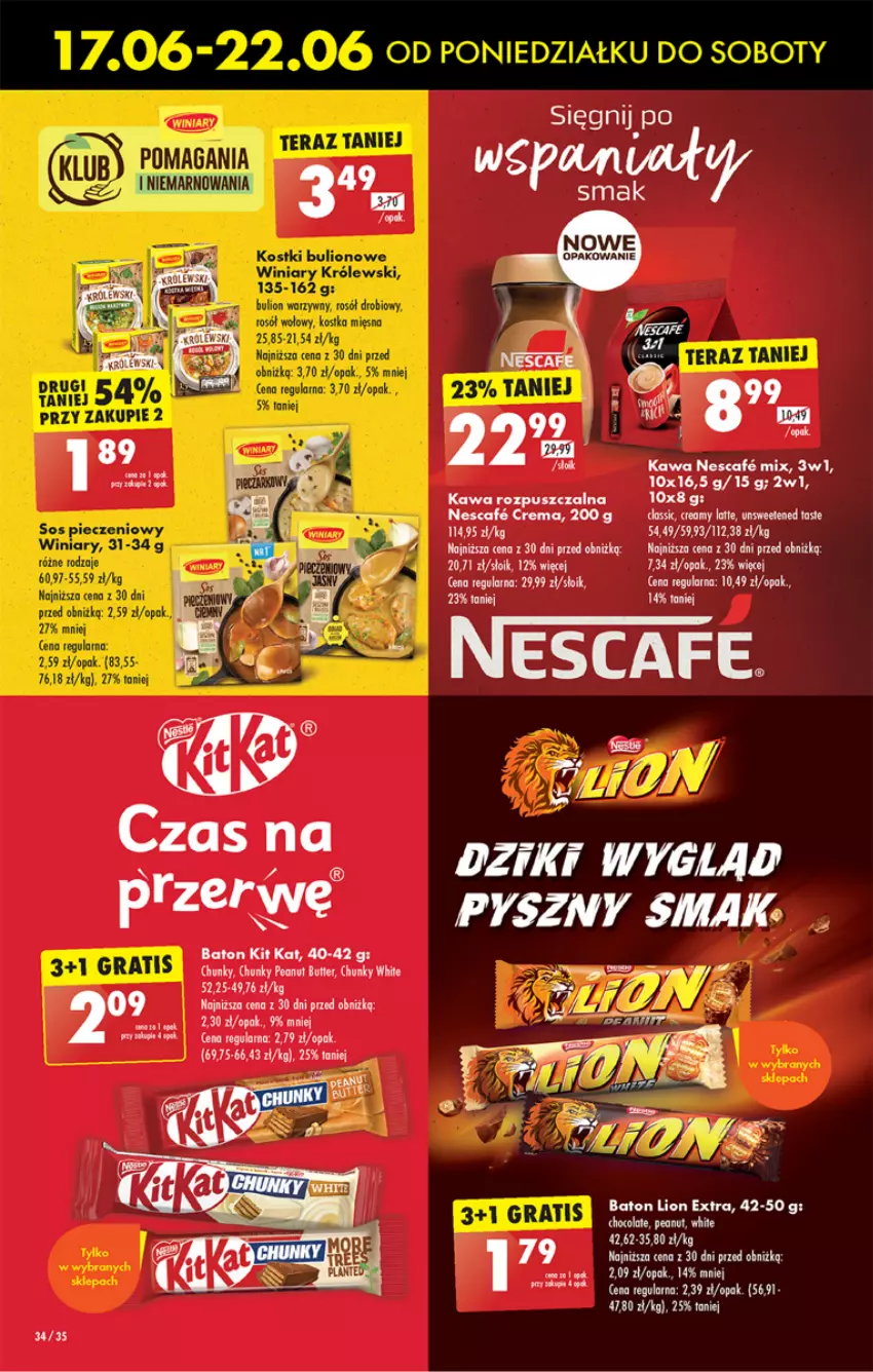 Gazetka promocyjna Biedronka - Od poniedzialku - ważna 17.06 do 22.06.2024 - strona 38 - produkty: Baton, Fa, Kawa, Kawa rozpuszczalna, Kit Kat, Lion