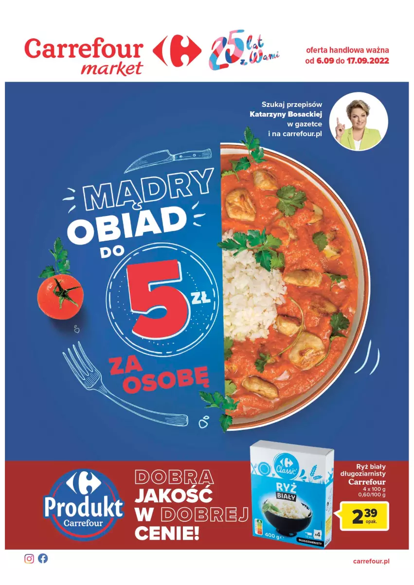 Gazetka promocyjna Carrefour - Gazetka Produkty Carrefour w mądrej cenie - ważna 06.09 do 17.09.2022 - strona 1 - produkty: Ryż, Ryż biały