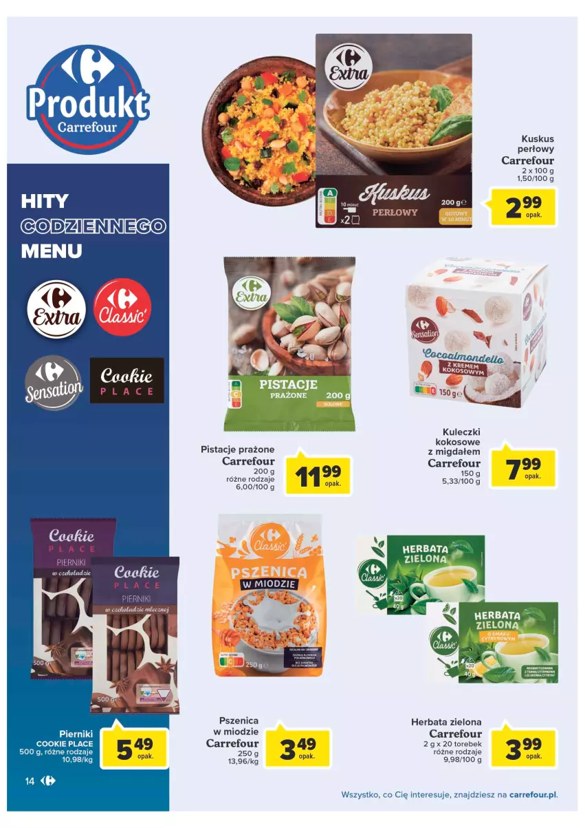 Gazetka promocyjna Carrefour - Gazetka Produkty Carrefour w mądrej cenie - ważna 06.09 do 17.09.2022 - strona 14 - produkty: Herbata, Kokos, Kuskus, Piernik, Pistacje