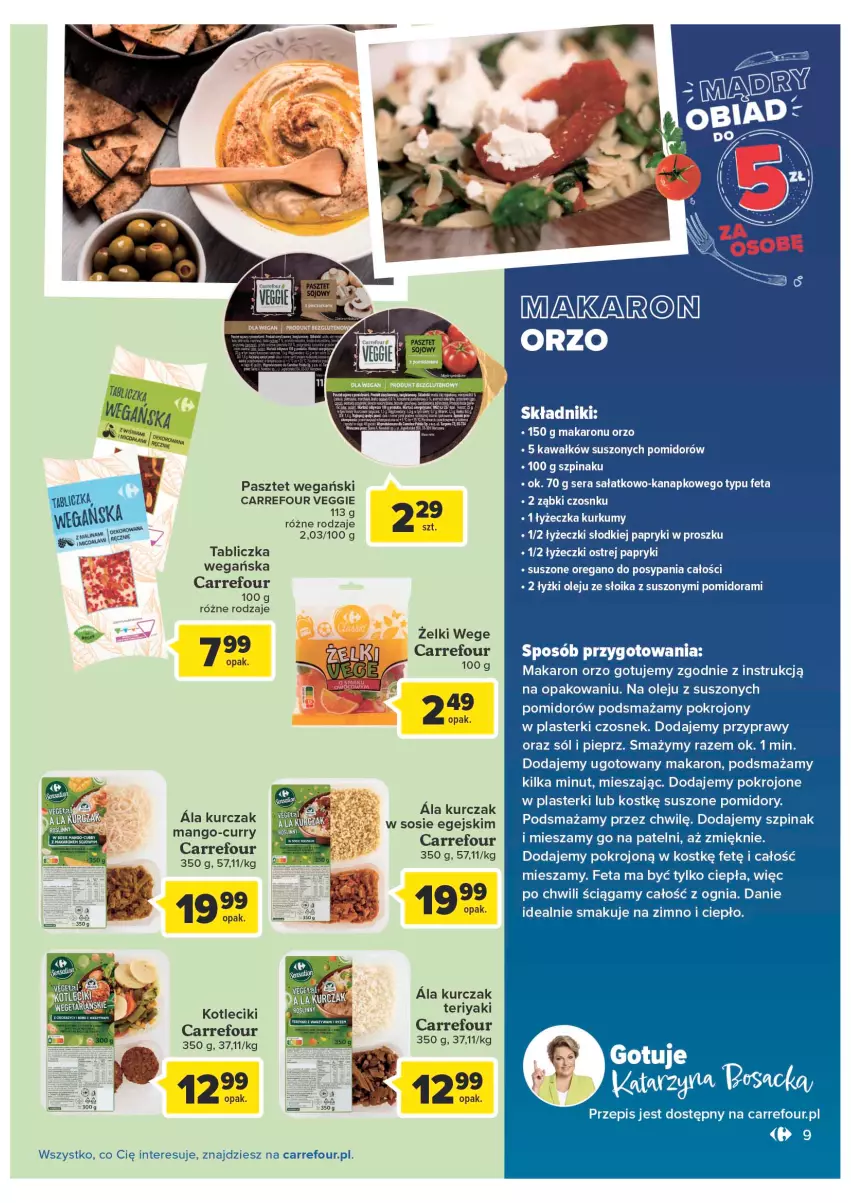 Gazetka promocyjna Carrefour - Gazetka Produkty Carrefour w mądrej cenie - ważna 06.09 do 17.09.2022 - strona 9 - produkty: Czosnek, Feta, Kawa, Kurczak, Makaron, Mango, Olej, Pasztet, Pieprz, Plasterki, Pomidory, Przyprawy, Sałat, Ser, Sól, Sos, Suszone pomidory, Szpinak