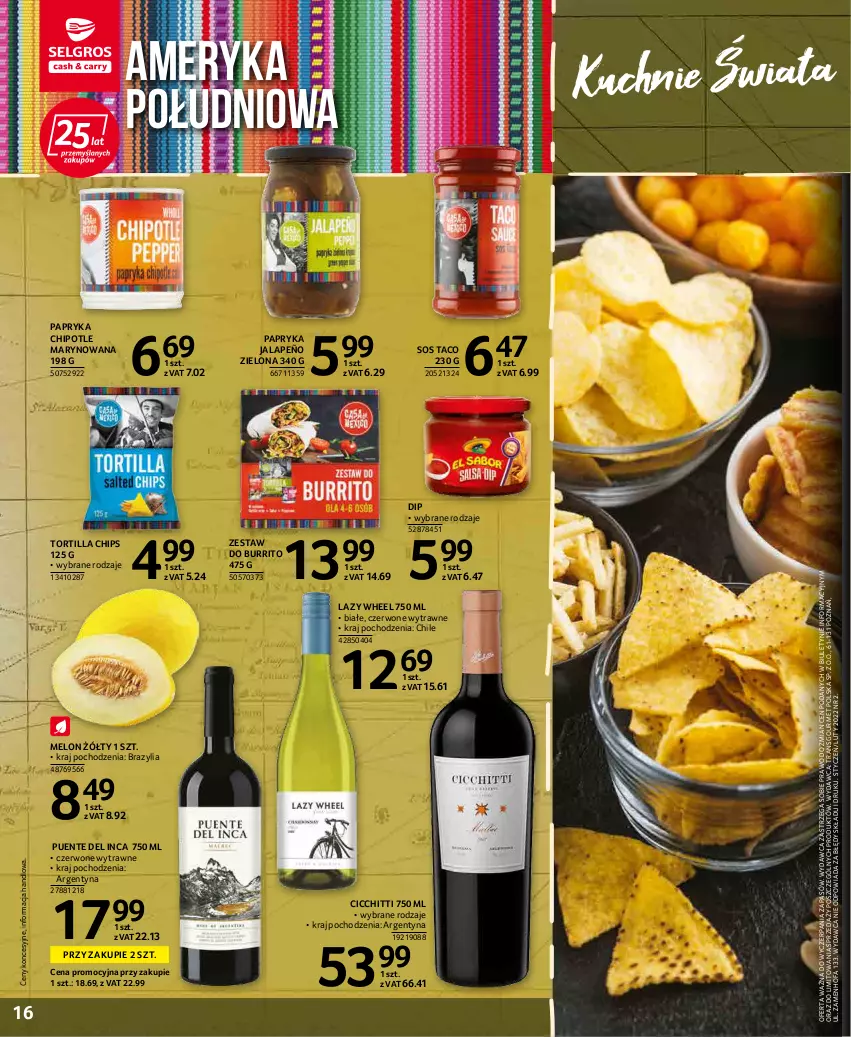 Gazetka promocyjna Selgros - Katalog Kuchnie Świata - ważna 20.01 do 02.02.2022 - strona 16 - produkty: Fa, Melon, Papryka, Papryka jalapeño, Sos, Tortilla, Tortilla Chips, Tran