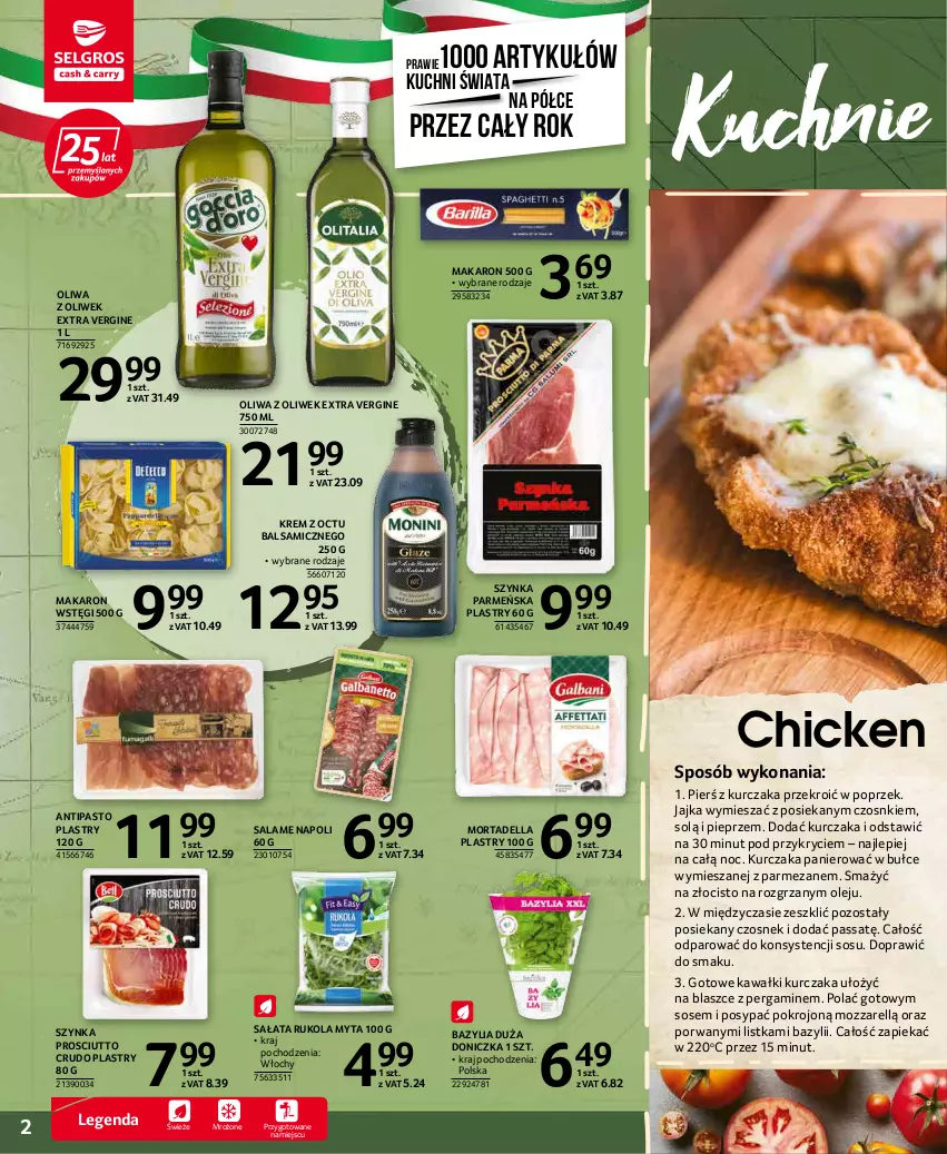 Gazetka promocyjna Selgros - Katalog Kuchnie Świata - ważna 20.01 do 02.02.2022 - strona 2 - produkty: Bazyl, Bazylia, Czosnek, Dell, Gin, Kawa, Kurczak, Makaron, Mortadella, Olej, Oliwa z oliwek, Parmezan, Pieprz, Por, Prosciutto, Rukola, Sałat, Sos, Szynka