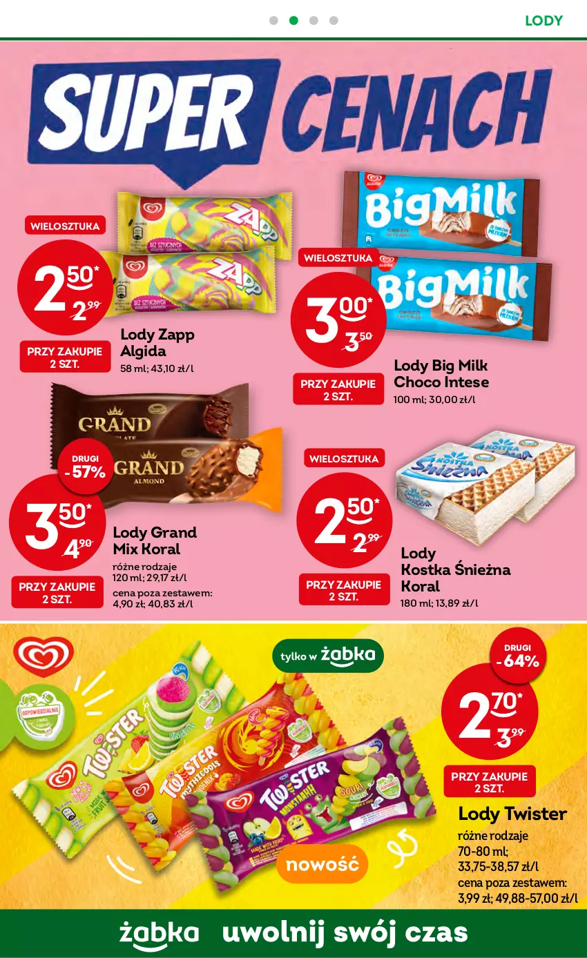 Gazetka promocyjna Żabka - ważna 26.04 do 09.05.2023 - strona 37 - produkty: Algida, Big Milk, Gra, LG, Lody