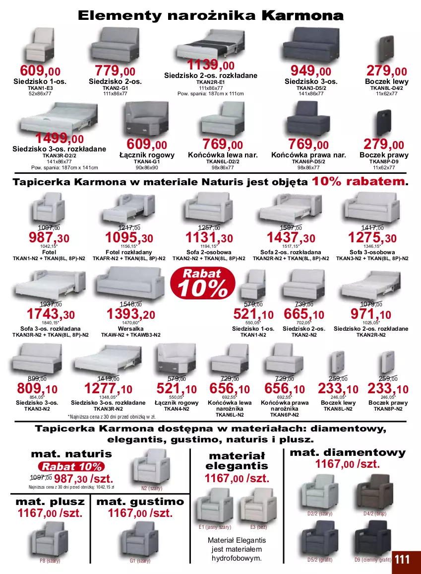 Gazetka promocyjna Bodzio - ważna 01.10 do 31.12.2023 - strona 111 - produkty: Boczek, Fa, Fotel, Gra, Narożnik, Siedzisko, Sofa, Sofa 2-osobowa, Sofa 3-osobowa, Tapicerka, Wersalka