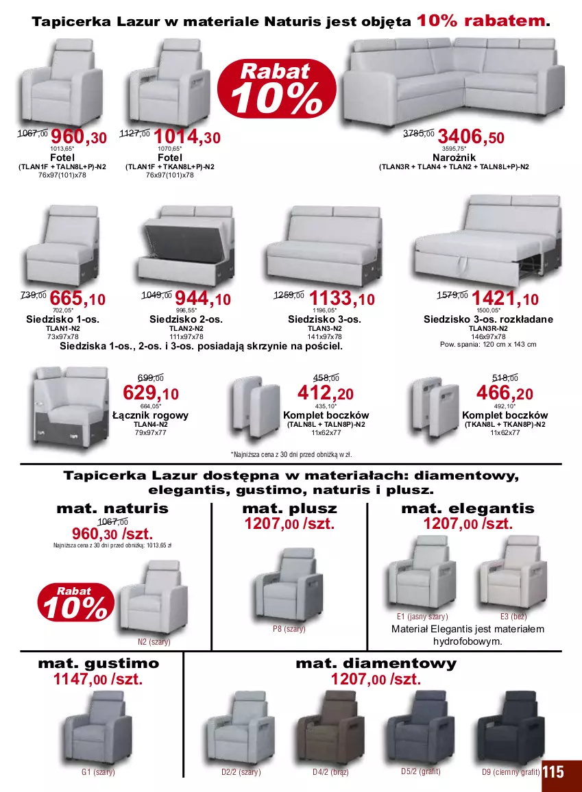 Gazetka promocyjna Bodzio - ważna 01.10 do 31.12.2023 - strona 115 - produkty: Fotel, Gra, Lazur, Narożnik, Pościel, Siedzisko, Tapicerka