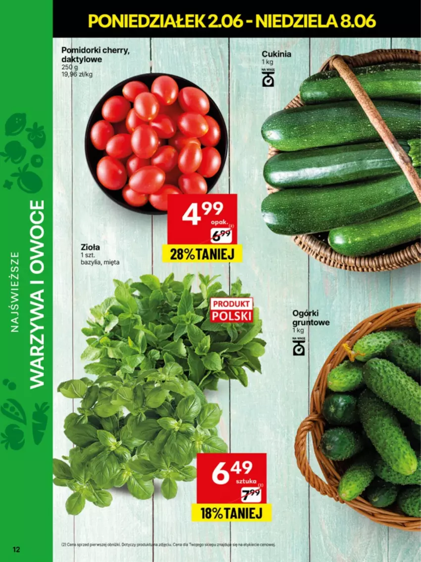 Gazetka promocyjna Delikatesy Centrum - Franczyza DC23 Poniedziałek - ważna 02.06 do 08.06.2025 - strona 12 - produkty: Bazyl, Bazylia, Mięta, Pomidorki
