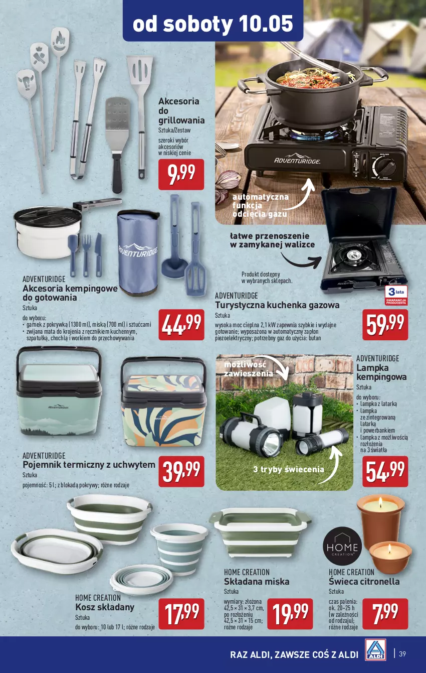 Gazetka promocyjna Aldi - Pełna oferta - ważna 05.05 do 09.05.2025 - strona 39 - produkty: Garnek, Grill, Kosz, Miska, Pojemnik, Powerbank, Ręcznik, Sok
