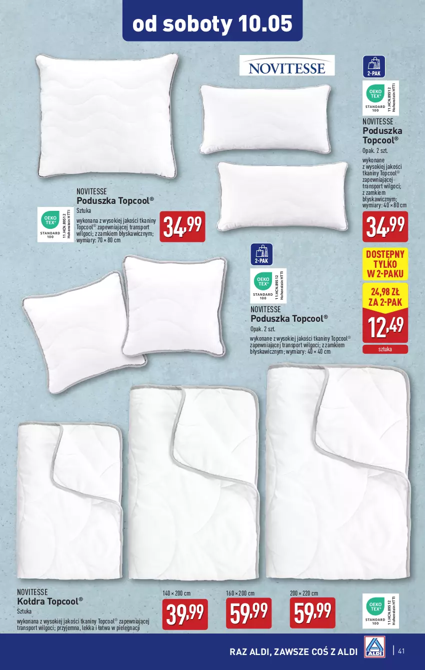 Gazetka promocyjna Aldi - Pełna oferta - ważna 05.05 do 09.05.2025 - strona 41 - produkty: Kołdra, LG, Poduszka, Por, Sok, Sport, Top, Tran