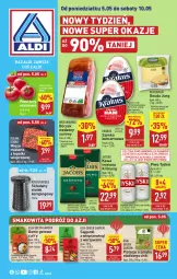 Gazetka promocyjna Aldi - Pełna oferta - Gazetka - ważna od 09.05 do 09.05.2025 - strona 1 - produkty: Piwa, Piwo, Sajgonki, Pistacje, Mięso mielone, Mięso mielone z łopatki wieprzowej, Krakus, Warzywa, Ser, Gra, Smakowita, Hofburger, Stołek, Kawa mielona, Kawa, Tyskie, Szynka konserwowa, Szynka, Burger, Boczek, Gouda, Jacobs, Pomidory, Mięso, Danie gotowe