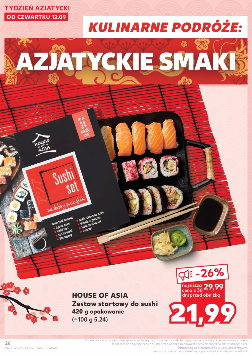 Gazetka promocyjna Kaufland - Gazetka tygodnia - ważna 12.09 do 18.09.2024 - strona 26 - produkty: House of Asia, Rama, Sok, Sushi