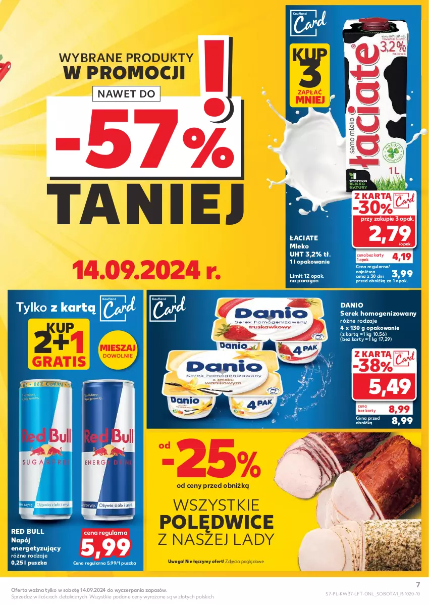 Gazetka promocyjna Kaufland - Gazetka tygodnia - ważna 12.09 do 18.09.2024 - strona 7 - produkty: Danio, Gra, Mleko, Napój, Red Bull, Ser, Serek, Serek homogenizowany, Waga