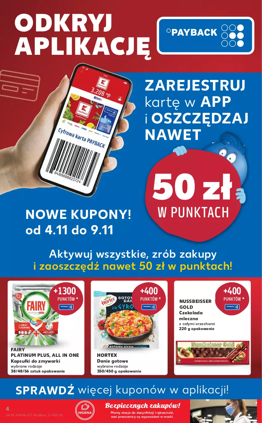 Gazetka promocyjna Kaufland - OFERTA TYGODNIA - ważna 04.11 do 09.11.2021 - strona 4 - produkty: Czekolada, Czekolada mleczna, Danie gotowe, Fa, Fairy, Hortex, Piec, Ser, Zmywarki