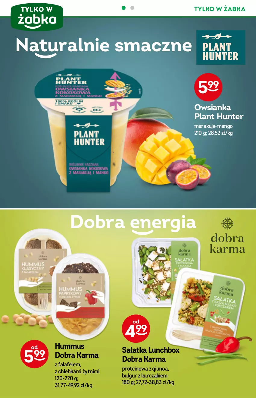 Gazetka promocyjna Żabka - ważna 01.09 do 14.09.2021 - strona 30 - produkty: Bulgur, Chleb, Fa, Hummus, Kurczak, LG, Mango, Mus, Owsianka, Sałat, Sałatka