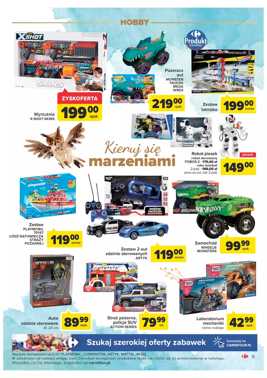 Gazetka promocyjna Carrefour - Gazetka Zabawki część 2 - ważna 29.11 do 24.12.2022 - strona 5 - produkty: Mattel, Mobil, Monster truck, Playmobil, Por, Robot, Samochód, Ser, Straż pożarna, Wyrzutnia