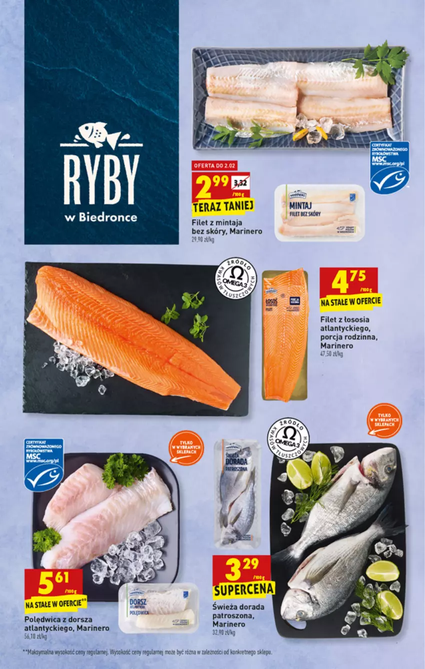 Gazetka promocyjna Biedronka - W tym tygodniu - ważna 31.01 do 05.02.2022 - strona 21 - produkty: Dorsz, Dron, Filet z mintaja, Kret, Mintaj, Polędwica, Por, Sok, Sos, Tera