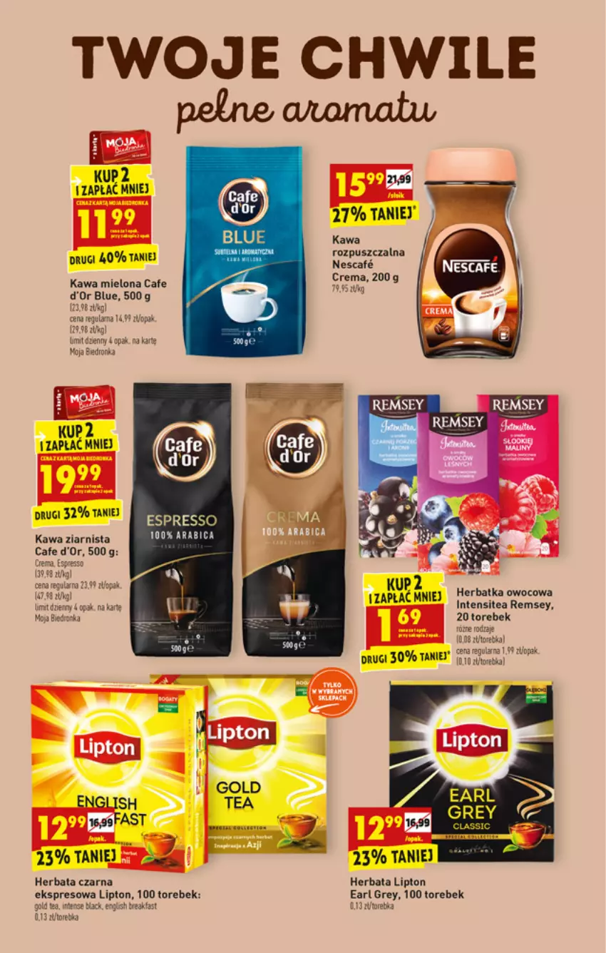 Gazetka promocyjna Biedronka - W tym tygodniu - ważna 31.01 do 05.02.2022 - strona 37 - produkty: BIC, Earl Grey, Fa, Herbata, Herbata czarna, Kawa, Kawa mielona, Kawa ziarnista, Lack, Lipton, Torebka