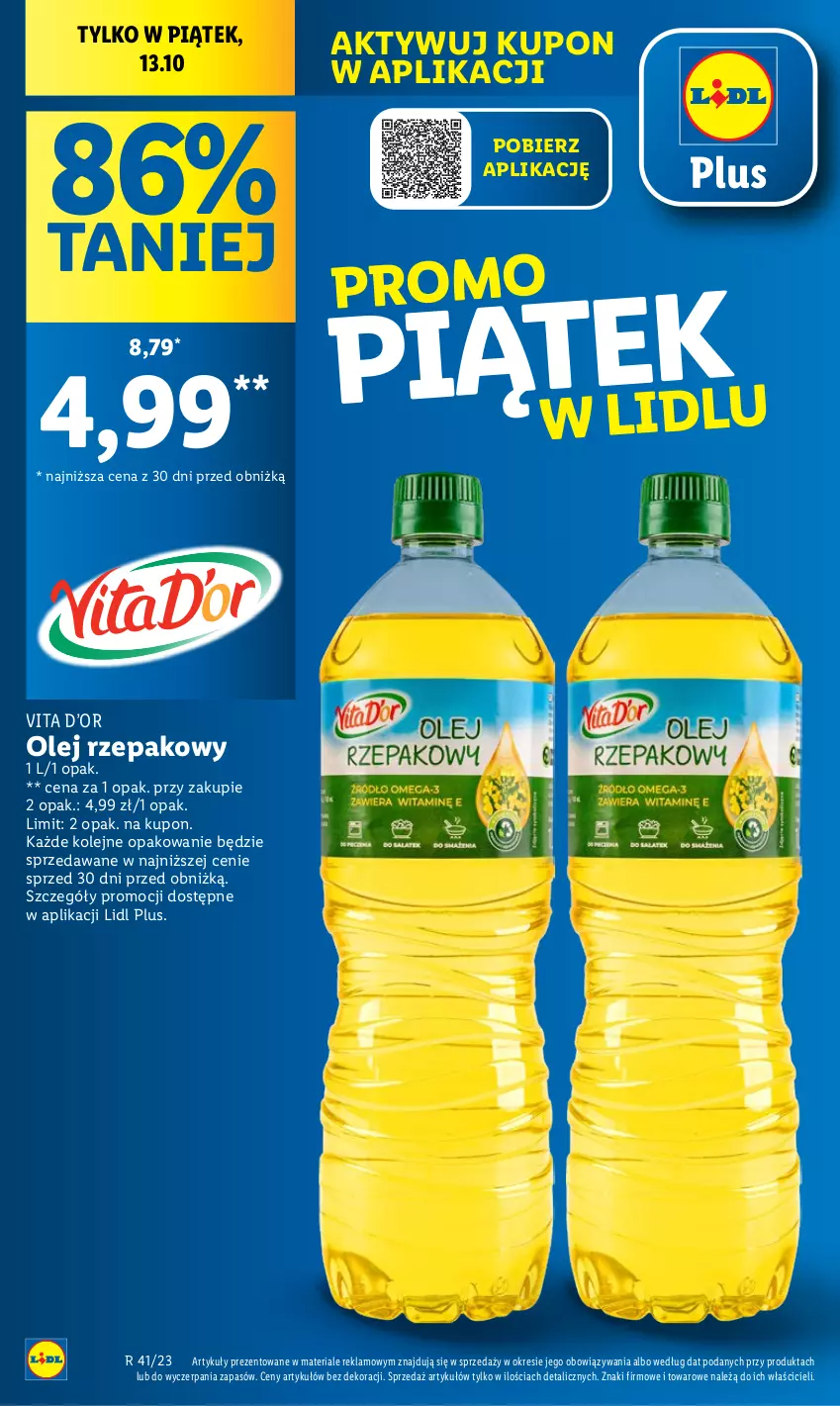 Gazetka promocyjna Lidl - GAZETKA - ważna 12.10 do 14.10.2023 - strona 16 - produkty: Olej, Olej rzepakowy