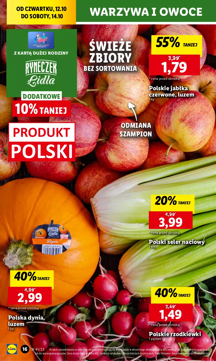 Gazetka promocyjna Lidl - GAZETKA - ważna 12.10 do 14.10.2023 - strona 26 - produkty: Chleb, Jabłka, Owoce, Seler naciowy, Ser, Szampion, Warzywa, Warzywa i owoce