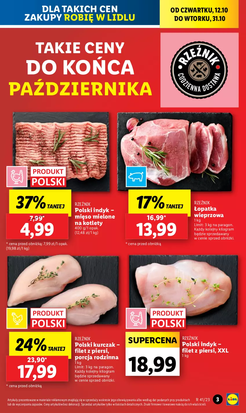 Gazetka promocyjna Lidl - GAZETKA - ważna 12.10 do 14.10.2023 - strona 5 - produkty: Gra, Kotlet, Kurczak, Mięso, Mięso mielone, Olej, Por