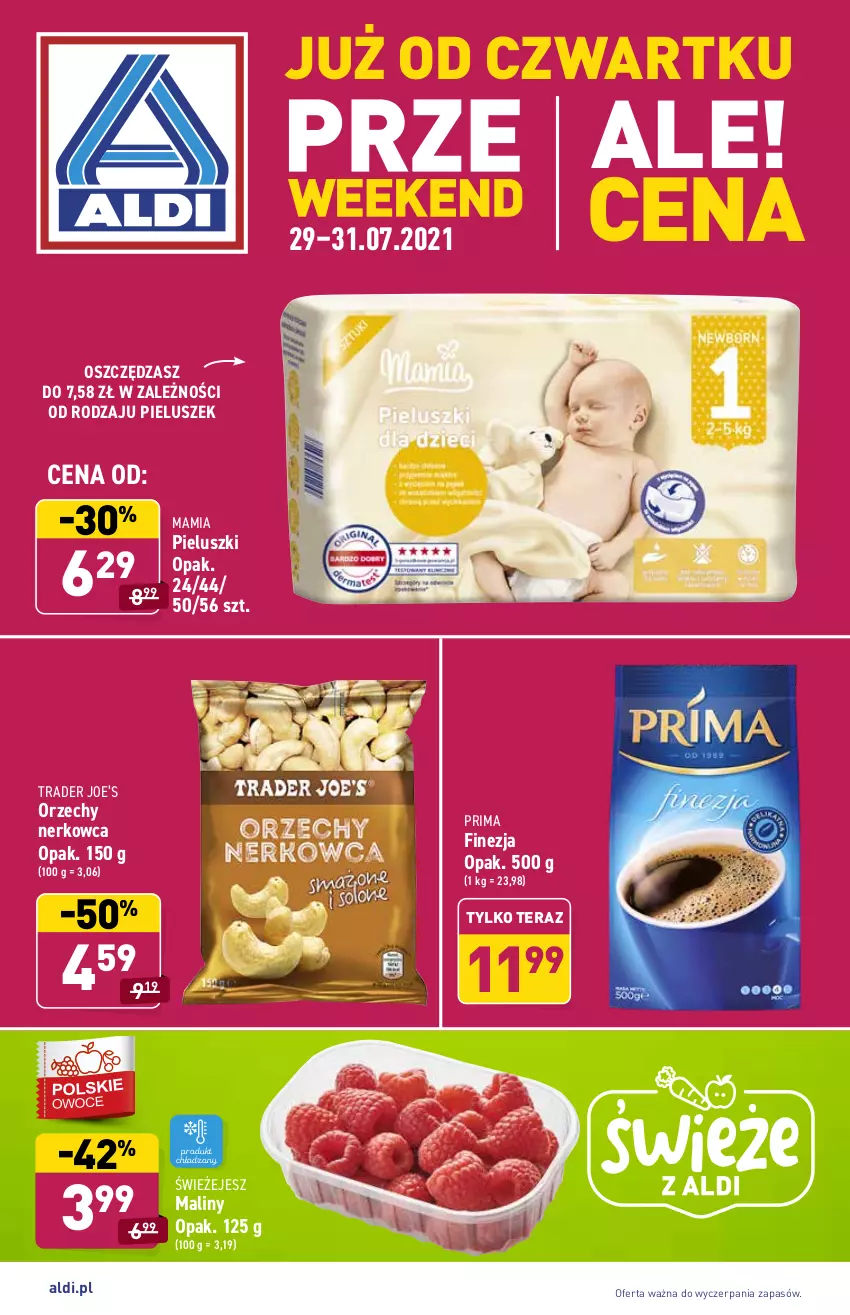 Gazetka promocyjna Aldi - PROMOCJE NA WEEKEND - ważna 29.07 do 31.07.2021 - strona 1 - produkty: Maliny, Prima, Tera