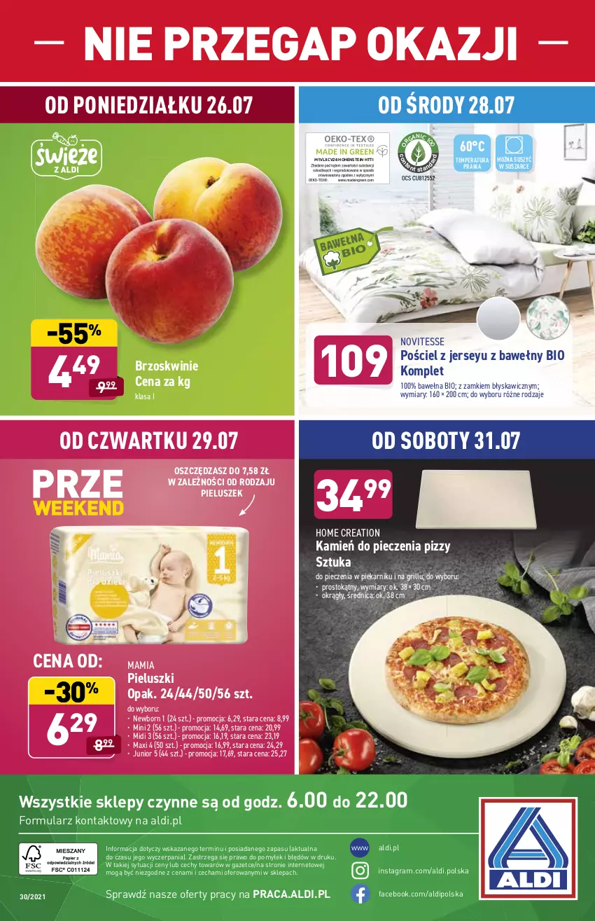 Gazetka promocyjna Aldi - PROMOCJE NA WEEKEND - ważna 29.07 do 31.07.2021 - strona 6 - produkty: Brzoskwinie, Fa, Gra, Grill, Piec, Piekarnik, Pościel, Wełna