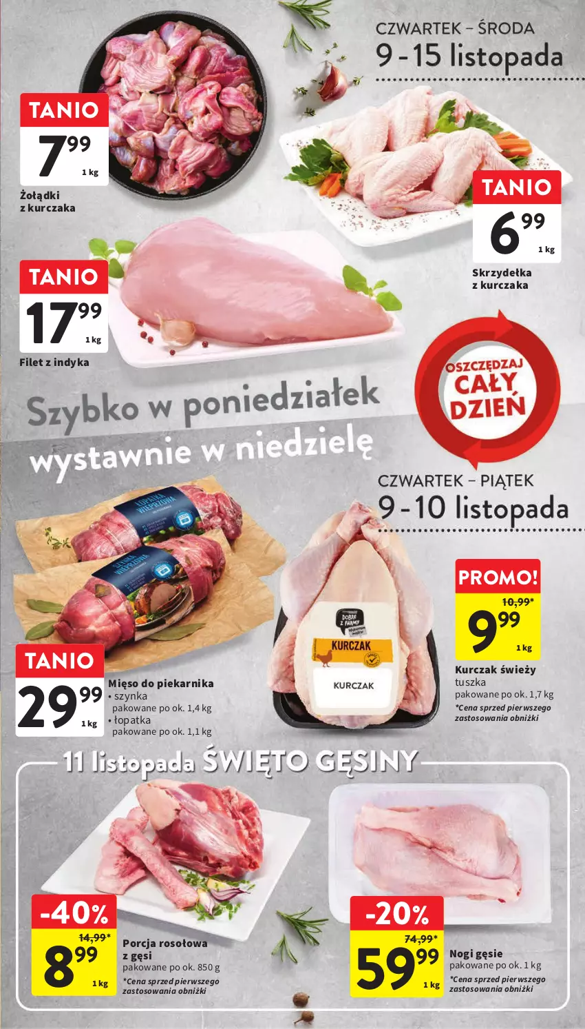 Gazetka promocyjna Intermarche - Gazetka Intermarche - ważna 09.11 do 15.11.2023 - strona 19 - produkty: Kurczak, Mięso, Piekarnik, Por, Skrzydełka z kurczaka, Szynka, Tusz