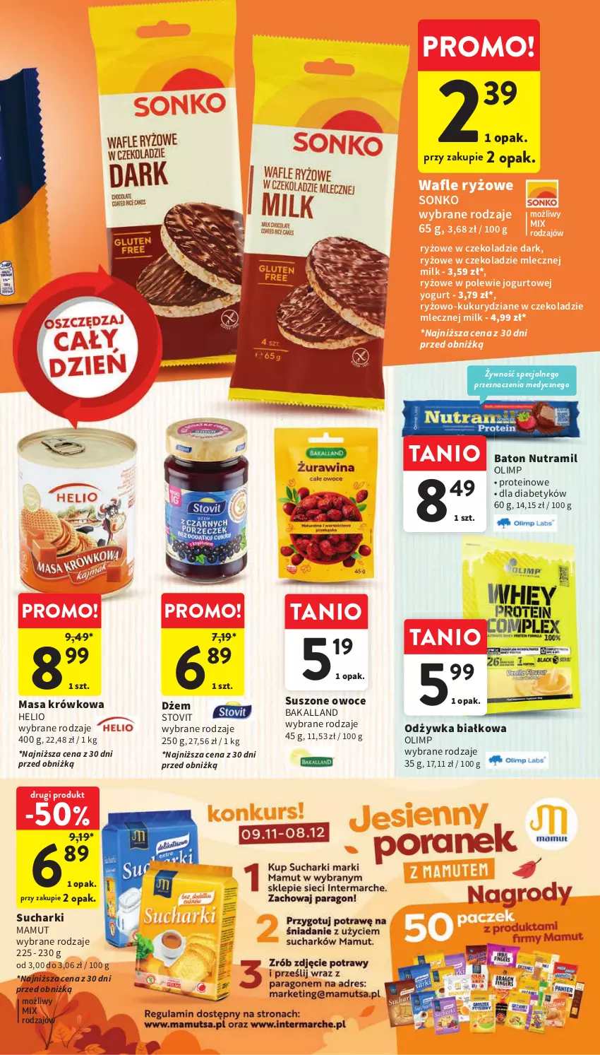 Gazetka promocyjna Intermarche - Gazetka Intermarche - ważna 09.11 do 15.11.2023 - strona 31 - produkty: Bakalland, Baton, Dżem, Helio, Jogurt, Masa krówkowa, Odżywka, Owoce, Ryż, Sonko, Wafle