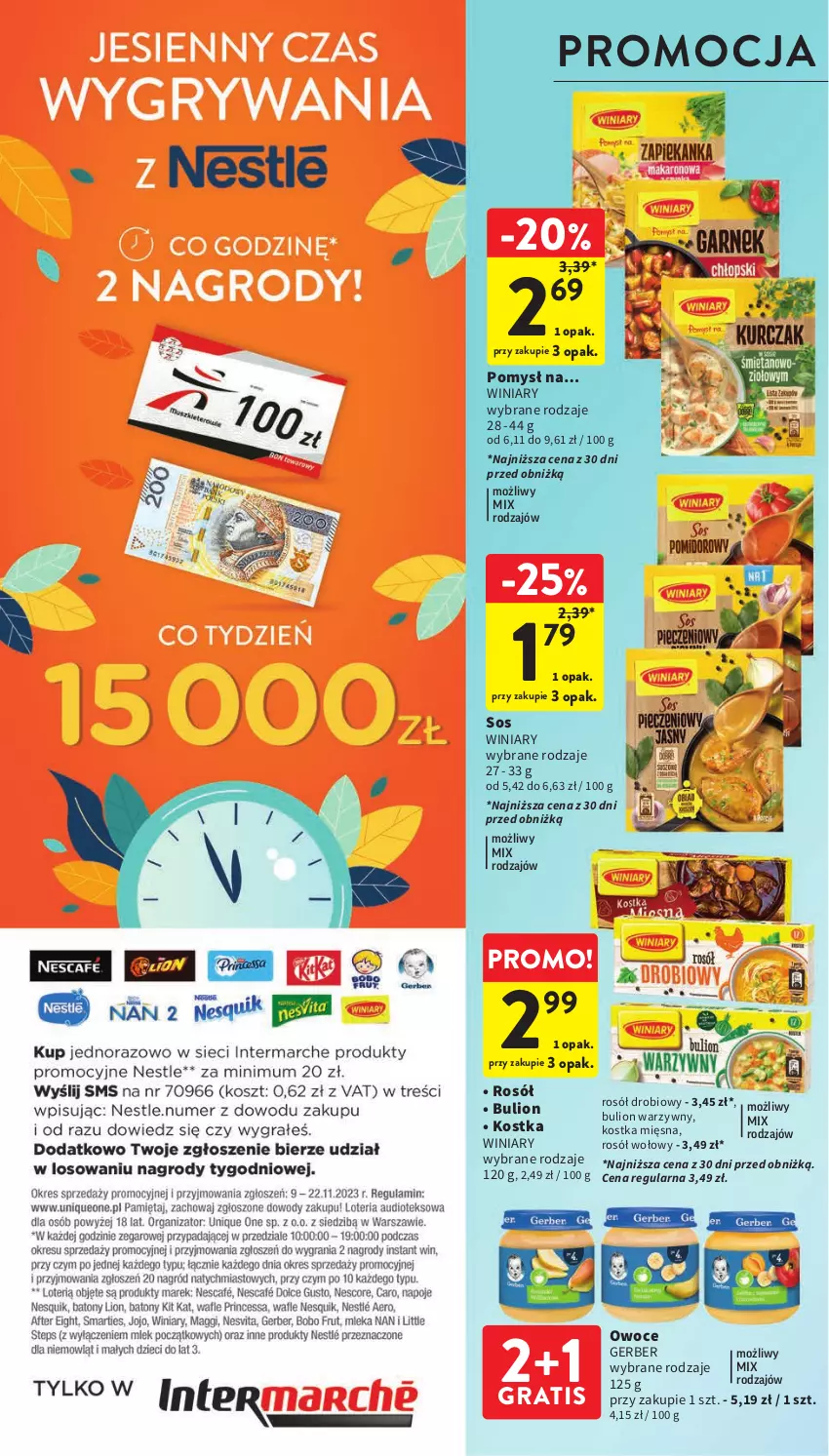 Gazetka promocyjna Intermarche - Gazetka Intermarche - ważna 09.11 do 15.11.2023 - strona 32 - produkty: Bulion, Gerber, Gra, Lion, Owoce, Rosół, Rosół drobiowy, Rosół wołowy, Sos, Winiary