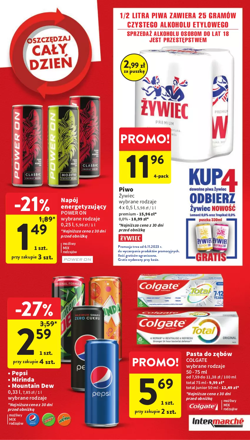 Gazetka promocyjna Intermarche - Gazetka Intermarche - ważna 09.11 do 15.11.2023 - strona 7 - produkty: Colgate, Gra, LG, Mirinda, Napój, Pasta do zębów, Pepsi, Piwa, Piwo