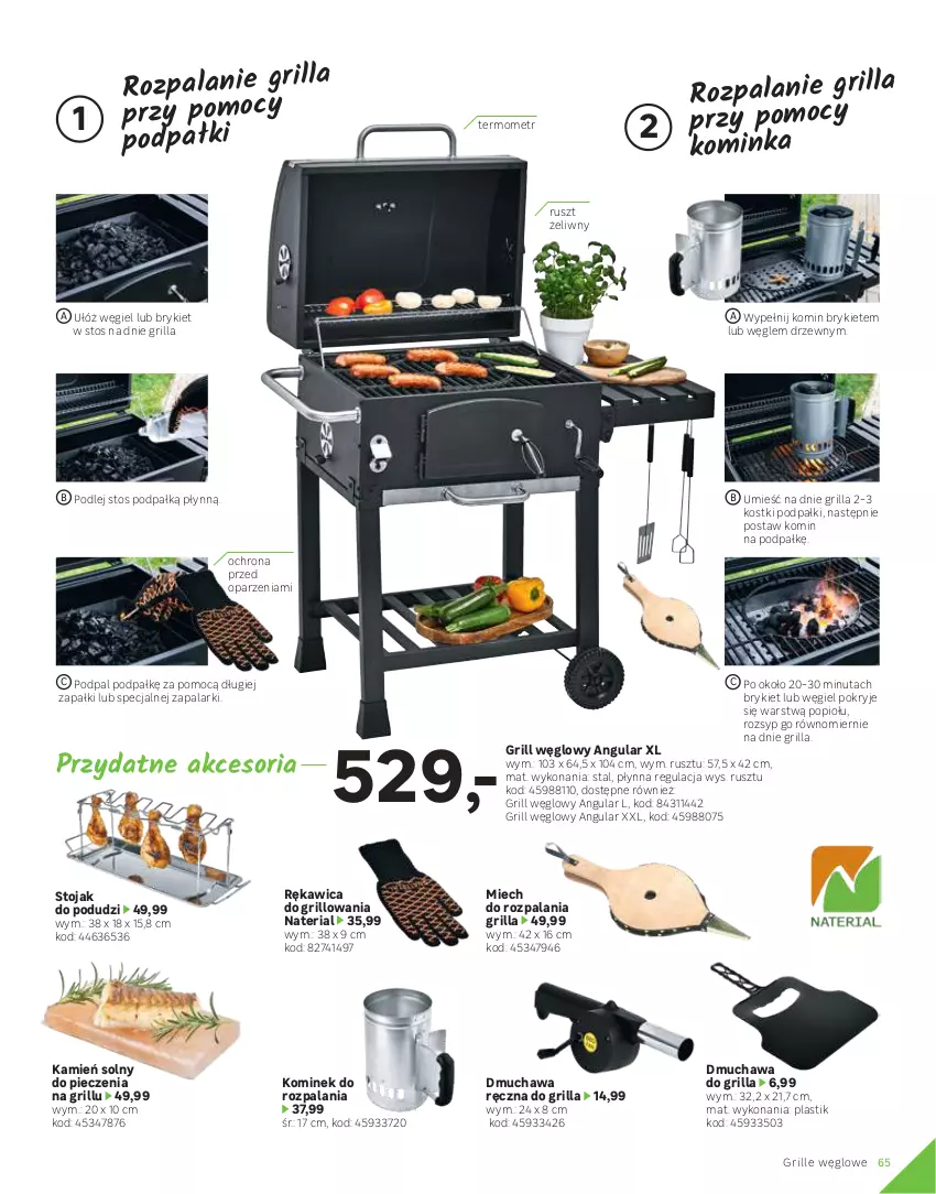 Gazetka promocyjna Leroy Merlin - Katalog ogród 2021 - ważna 04.03 do 30.06.2021 - strona 65 - produkty: Grill, Inka, Kominek, Piec, Stojak, Termometr, Walizka, Wózek