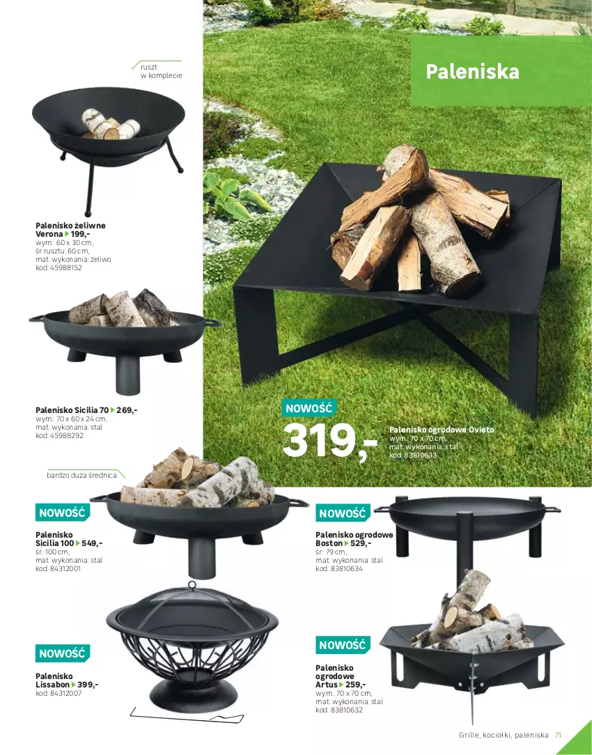 Gazetka promocyjna Leroy Merlin - Katalog ogród 2021 - ważna 04.03 do 30.06.2021 - strona 71 - produkty: Grill, Koc, Mus, Palenisko, Sok, Stock