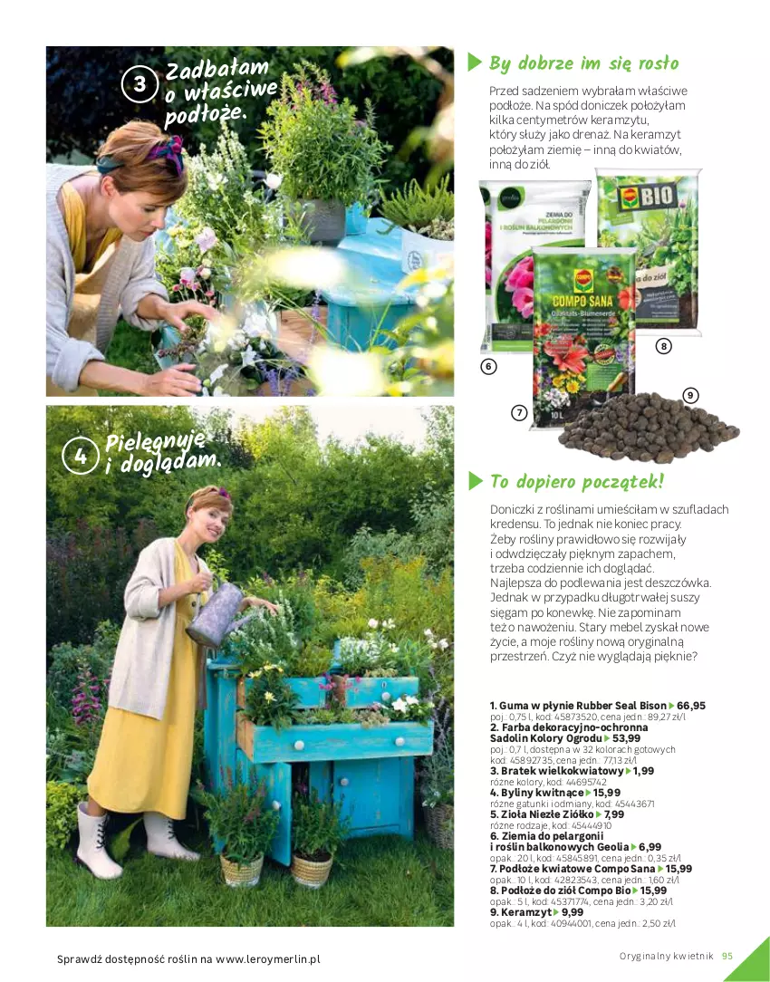 Gazetka promocyjna Leroy Merlin - Katalog ogród 2021 - ważna 04.03 do 30.06.2021 - strona 95 - produkty: Fa, Gin, Keramzyt, Kredens, Kwietnik