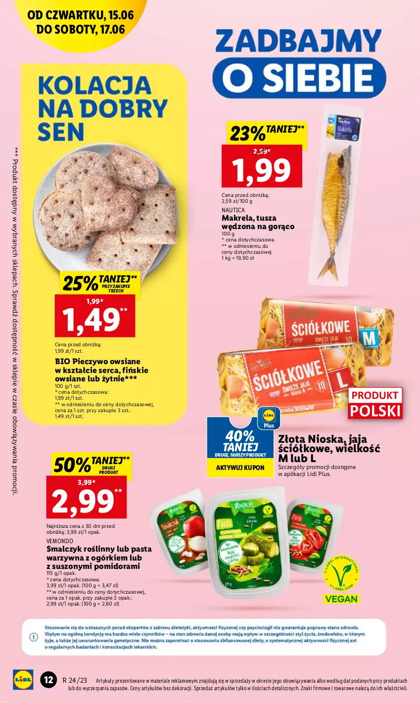 Gazetka promocyjna Lidl - GAZETKA - ważna 15.06 do 17.06.2023 - strona 16 - produkty: Jaja, Pasta warzywna, Piec, Pieczywo, Ser, Tusz