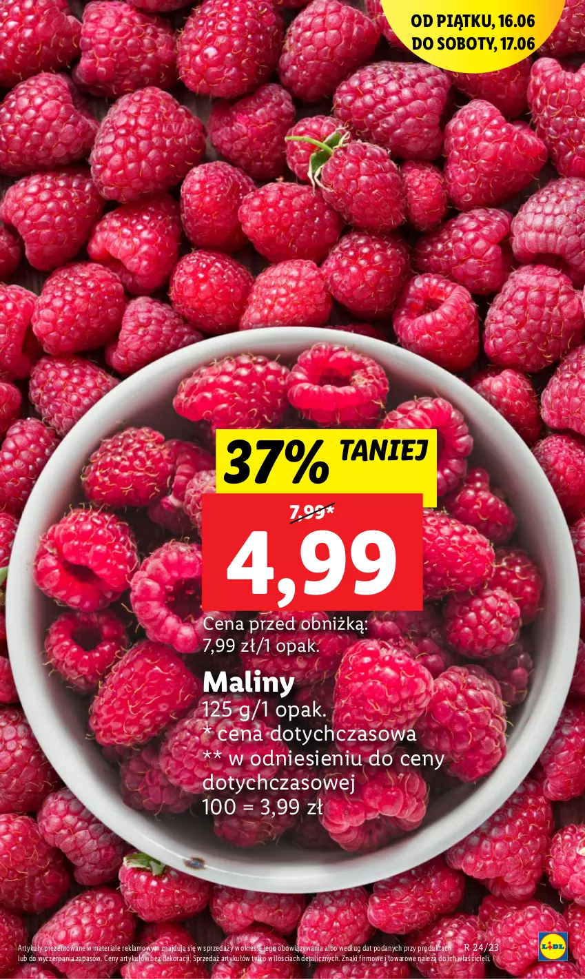 Gazetka promocyjna Lidl - GAZETKA - ważna 15.06 do 17.06.2023 - strona 21 - produkty: Maliny