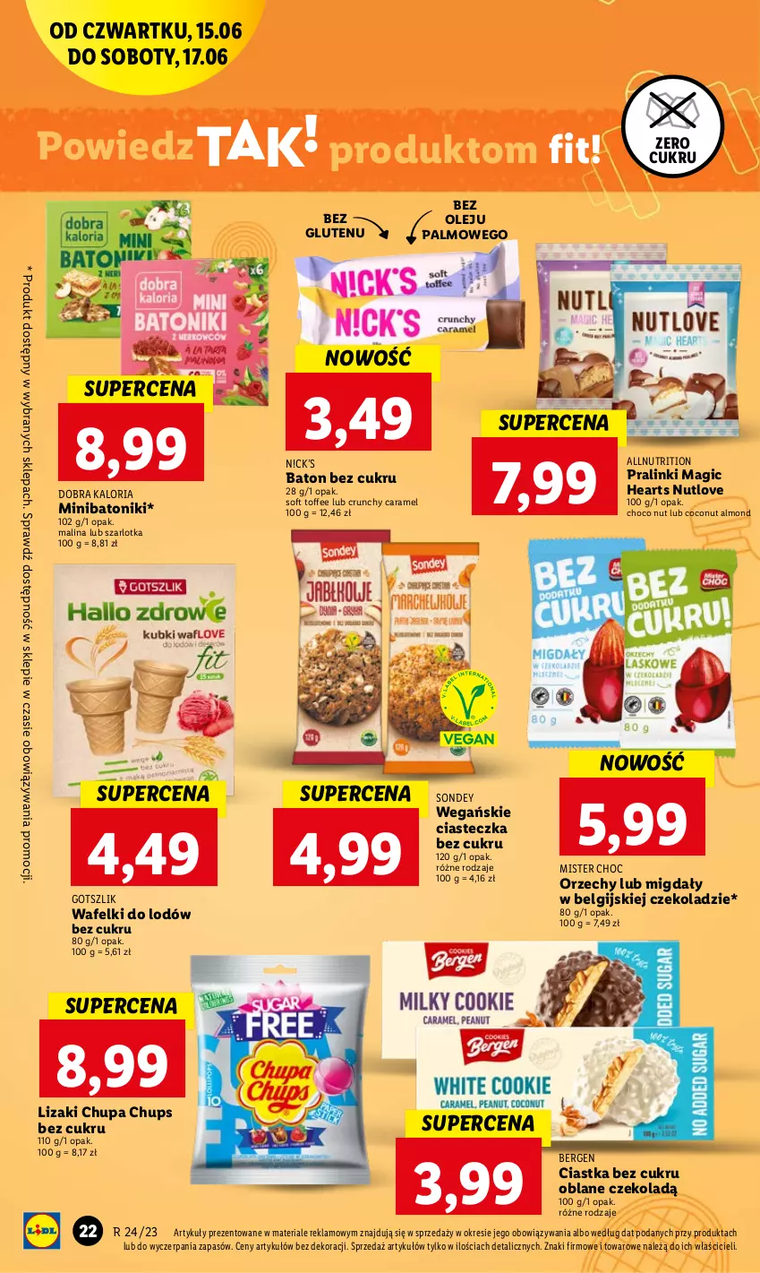 Gazetka promocyjna Lidl - GAZETKA - ważna 15.06 do 17.06.2023 - strona 28 - produkty: Baton, Chupa Chups, Ciastka, LG, Lizaki, Migdały, Olej, Szarlotka, Tonik