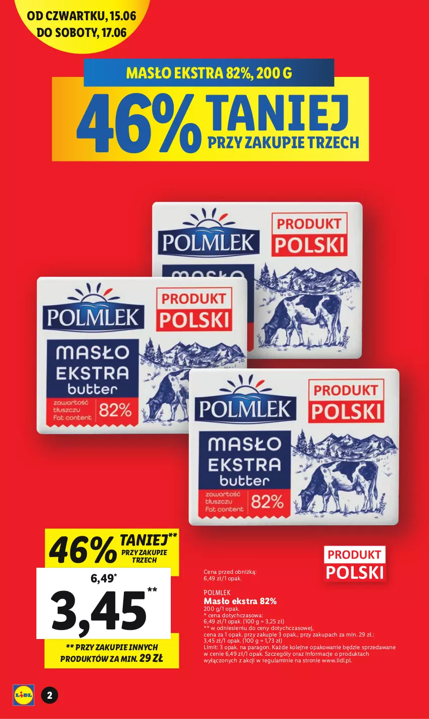 Gazetka promocyjna Lidl - GAZETKA - ważna 15.06 do 17.06.2023 - strona 4 - produkty: Masło, Olej, POLMLEK