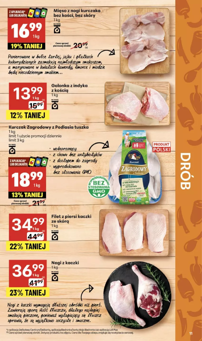 Gazetka promocyjna Delikatesy Centrum - Franczyza DC43 Czwartek - ważna 23.10 do 29.10.2025 - strona 11 - produkty: Dron, Filet z piersi kaczki, Golonka z indyka, Kosz, Kurczak, Mięso, Piec, Por, Rum, Tusz