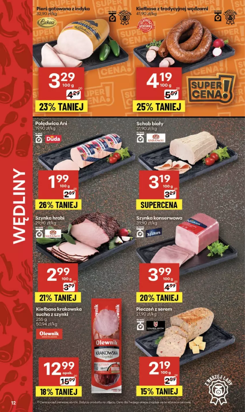 Gazetka promocyjna Delikatesy Centrum - Franczyza DC43 Czwartek - ważna 23.10 do 29.10.2025 - strona 12 - produkty: Fa, Kiełbasa, Polędwica, Szynka