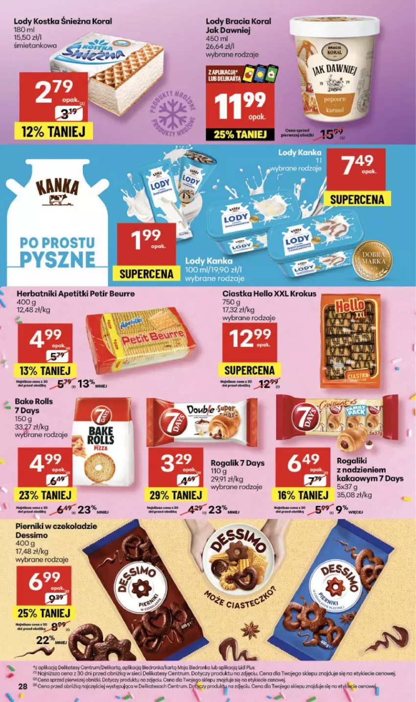 Gazetka promocyjna Delikatesy Centrum - Franczyza DC43 Czwartek - ważna 23.10 do 29.10.2025 - strona 28 - produkty: 7 Days, Ciastka, Dron, Herbatniki, Kakao, Krokus, Lody, Piernik, Pierniki w czekoladzie, Rogal, Rum