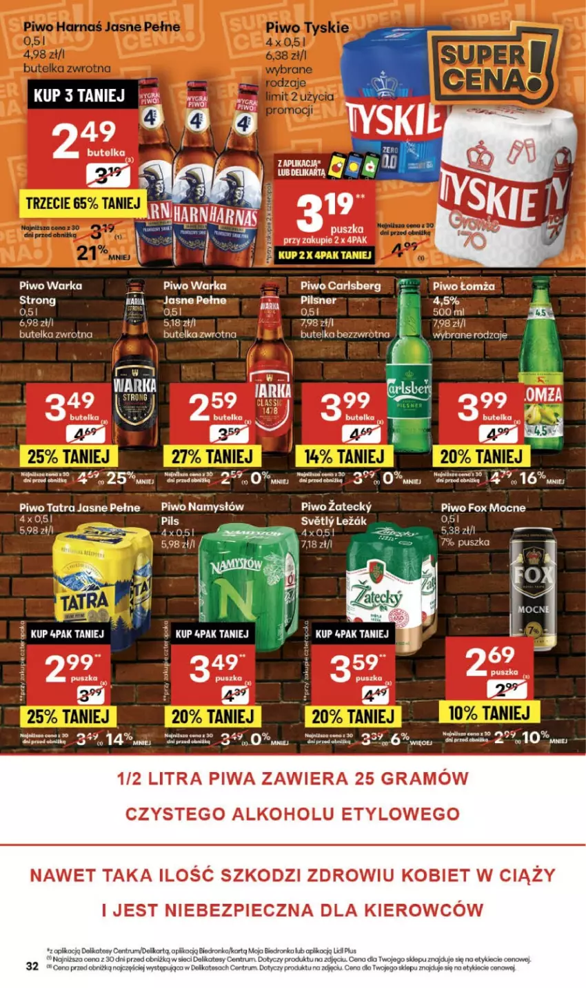 Gazetka promocyjna Delikatesy Centrum - Franczyza DC43 Czwartek - ważna 23.10 do 29.10.2025 - strona 32 - produkty: Carlsberg, Dron, Gra, Namysłów, Piec, Piwa, Piwo, Por, Rum, Warka