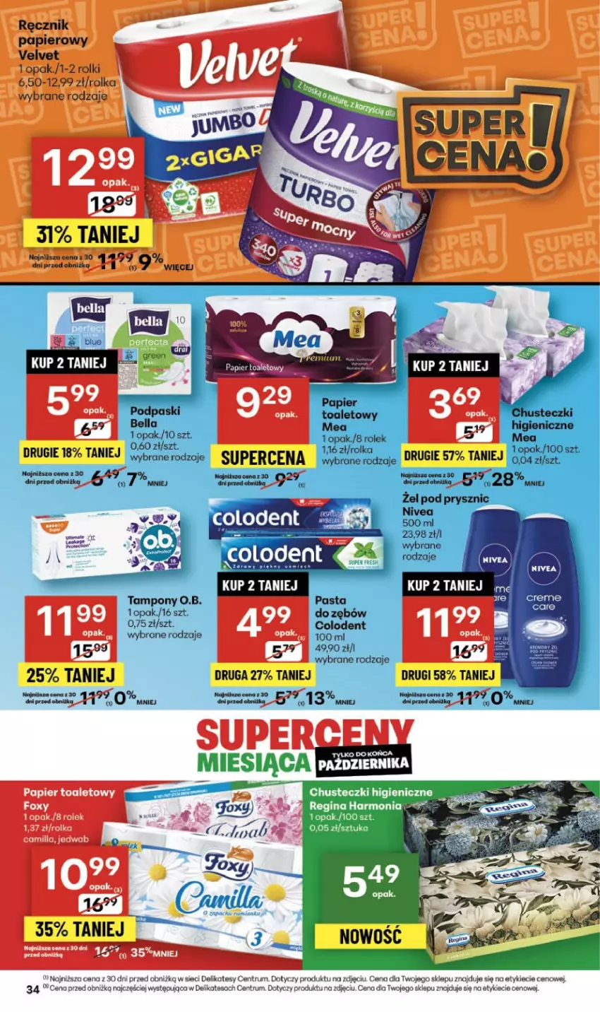 Gazetka promocyjna Delikatesy Centrum - Franczyza DC43 Czwartek - ważna 23.10 do 29.10.2025 - strona 34 - produkty: Gin, Papier, Ręcznik, Rolki, Rum, Velvet