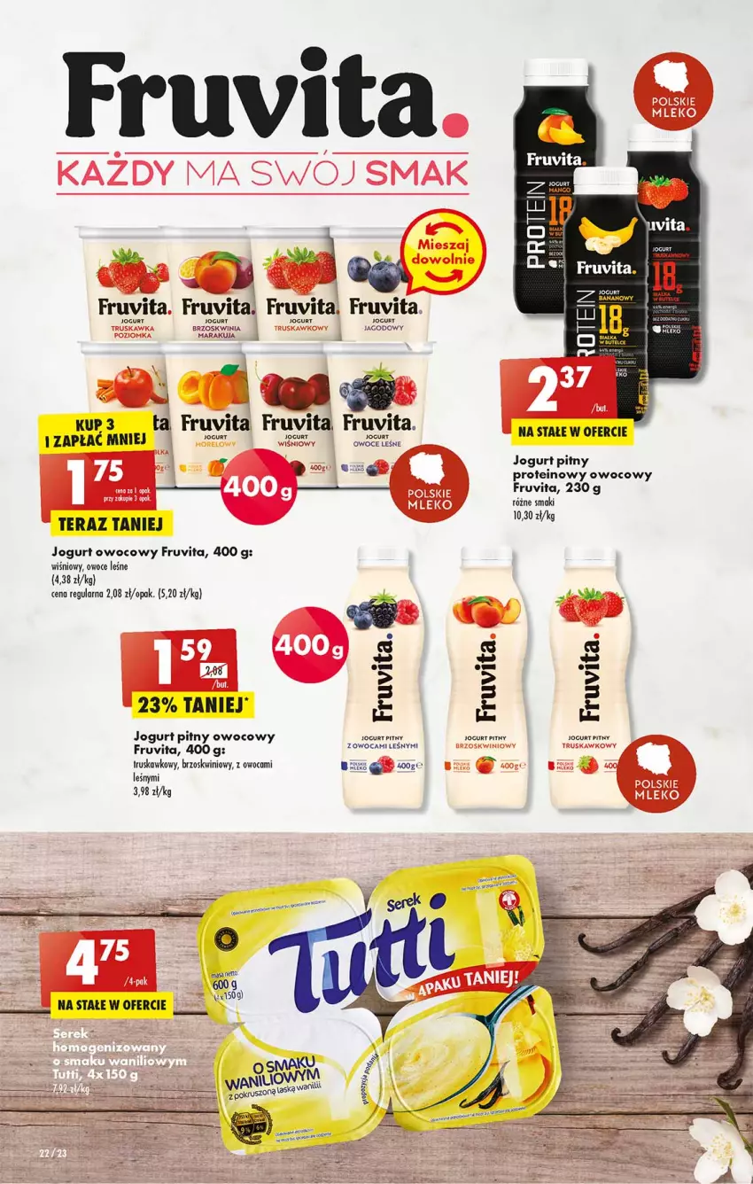 Gazetka promocyjna Biedronka - W tym tygodniu PN - ważna 16.05 do 21.05.2022 - strona 22 - produkty: Jogurt, Jogurt owocowy, Jogurt pitny, Owoce, Tera