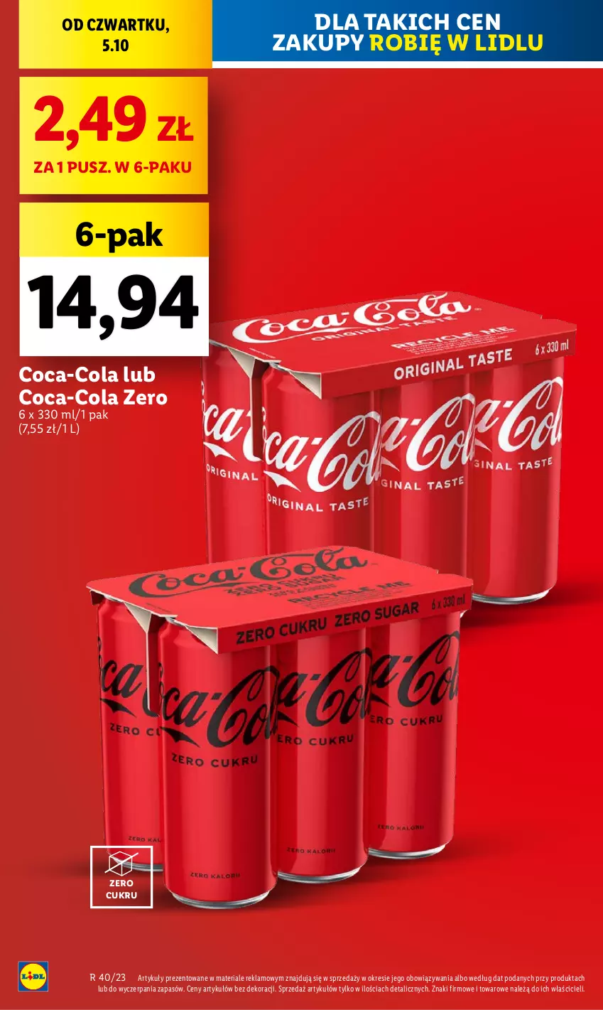 Gazetka promocyjna Lidl - GAZETKA - ważna 05.10 do 07.10.2023 - strona 12 - produkty: Coca-Cola