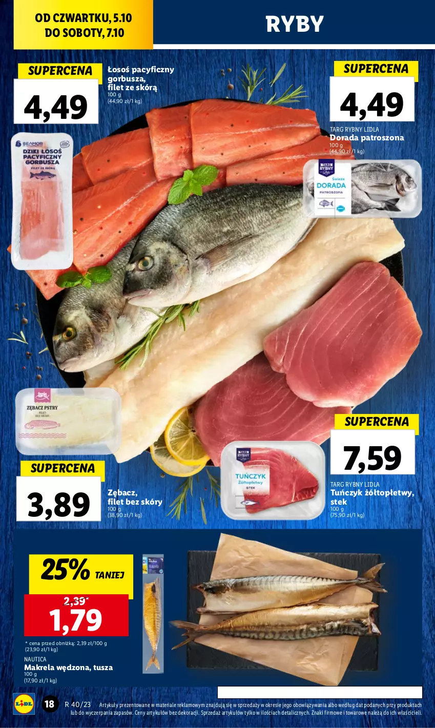 Gazetka promocyjna Lidl - GAZETKA - ważna 05.10 do 07.10.2023 - strona 26 - produkty: Stek, Top, Tuńczyk, Tusz