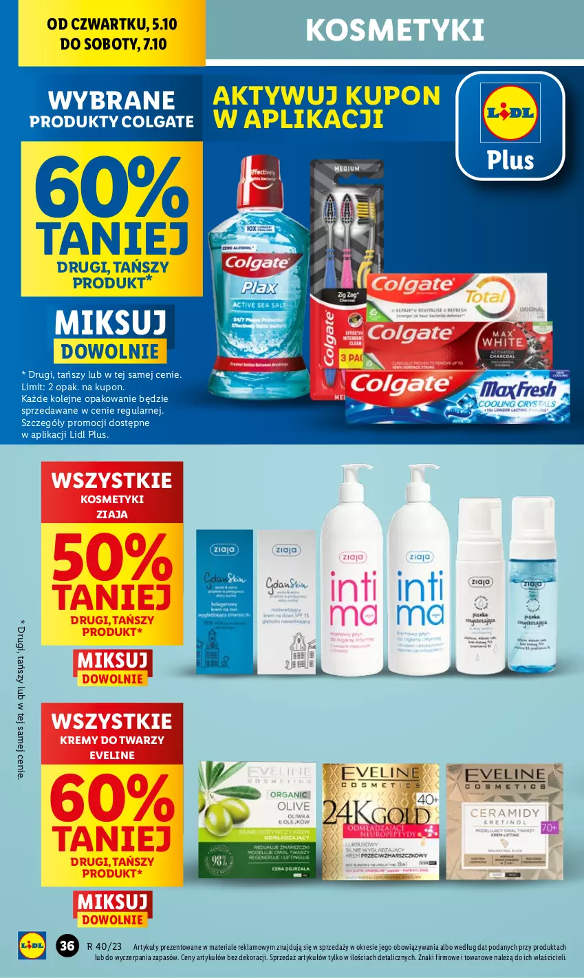 Gazetka promocyjna Lidl - GAZETKA - ważna 05.10 do 07.10.2023 - strona 48 - produkty: Colgate, Eveline, LG, Olej, Ziaja