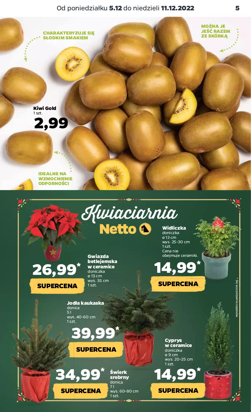 Gazetka promocyjna Netto - Artykuły spożywcze - ważna 05.12 do 11.12.2022 - strona 5 - produkty: Gwiazda, Kask, Kiwi, Por