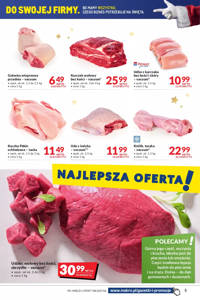 Gazetka promocyjna Makro - [Oferta promocyjna] Artykuły spożywcze i przemysłowe - ważna 30.11 do 13.12.2021 - strona 5 - produkty: Golonka wieprzowa, Kaczka, Królik, Kurczak, Piec, Tusz, Udziec wołowy