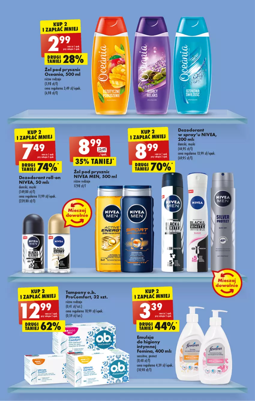 Gazetka promocyjna Biedronka - ważna 11.07 do 16.07.2022 - strona 41 - produkty: Dezodorant, Nivea, Nivea Men, O.B., Tampony